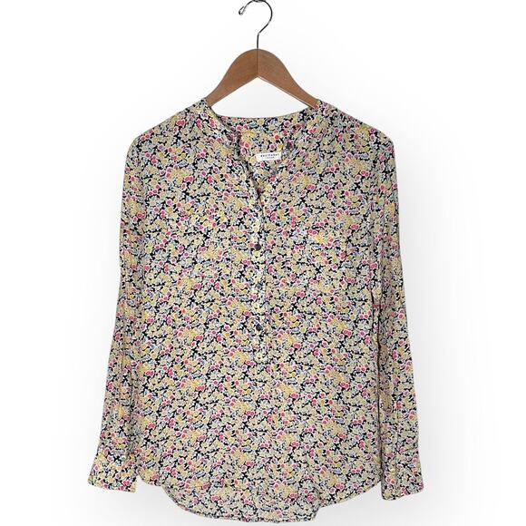 EQUIPMENT 100% Silk Hi-Low Floral Popover Blouse Split Neck Ava Relaxed Pink S - Picture 9 of 11